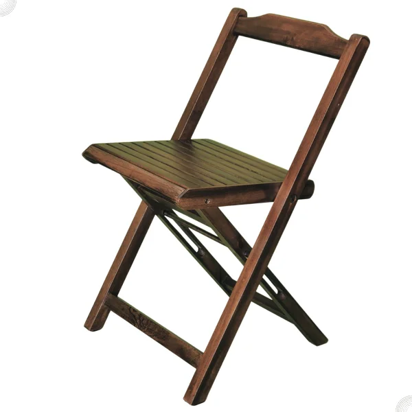 Conjunto Dobrável Mesa Redonda com 4 Cadeiras (Imbuia)